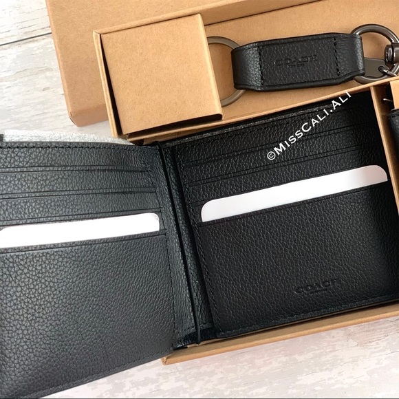 NWT COACH 3-in-1 Men’s Boxed Set Wallet Card Case Set - Picture 3 of 15